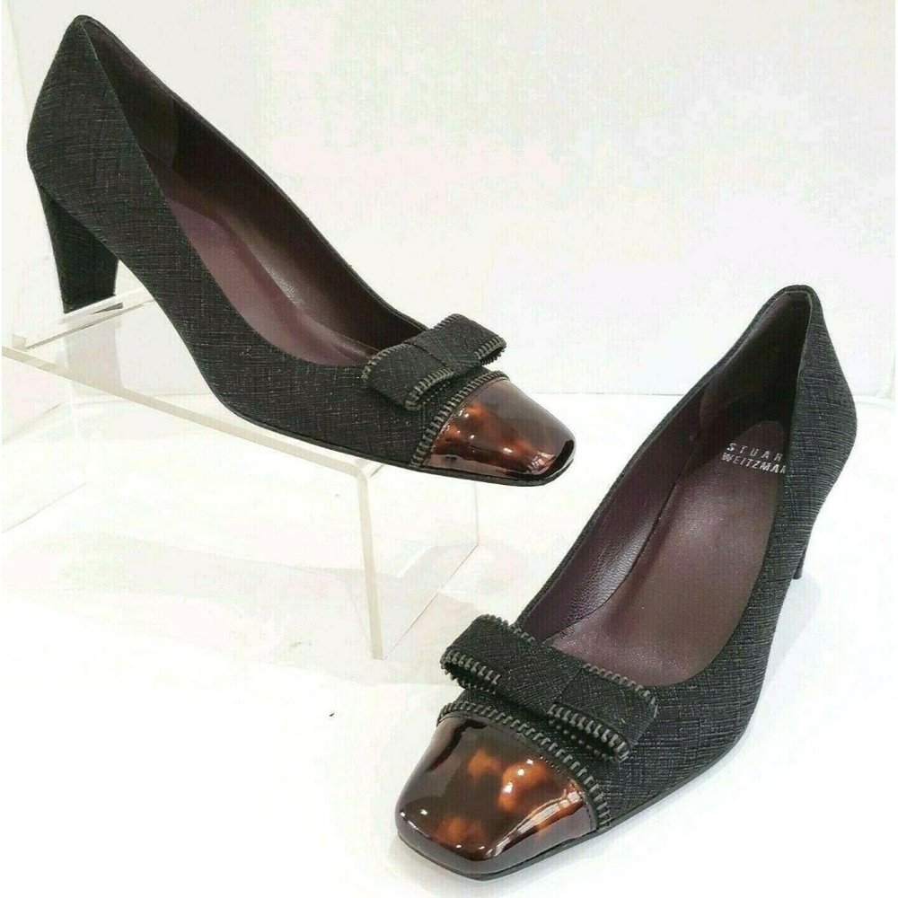 Stuart Weitzman Tortoise Shell Cap Toe Heels 7ss - image 2